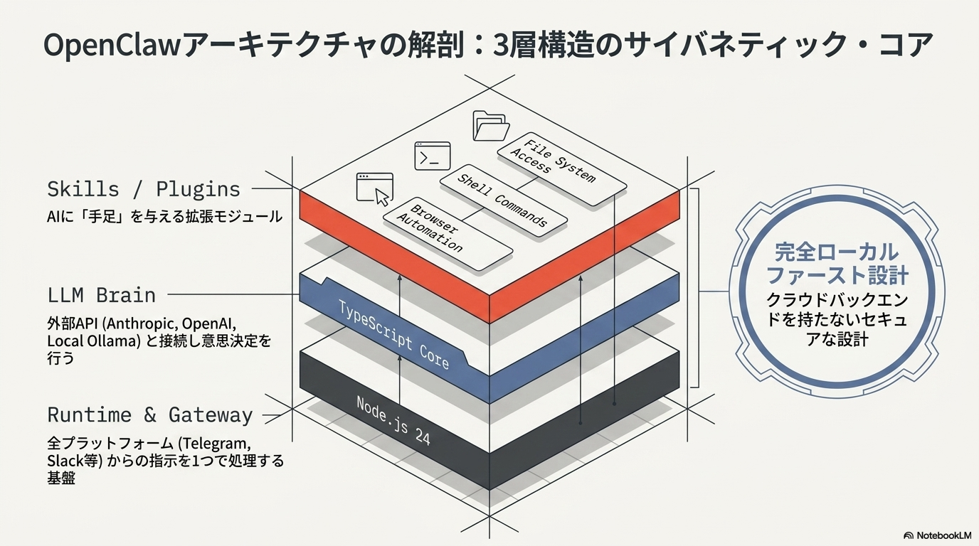 OpenClawアーキテクチャの解剖：3層構造のサイバネティック・コア